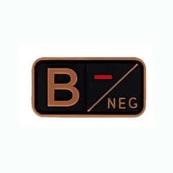3D Blood Group PVC Rubber Emblems - Military Tactical Badge Patch with Hook Attachment, 5x2.5cm (Orange B NEG)