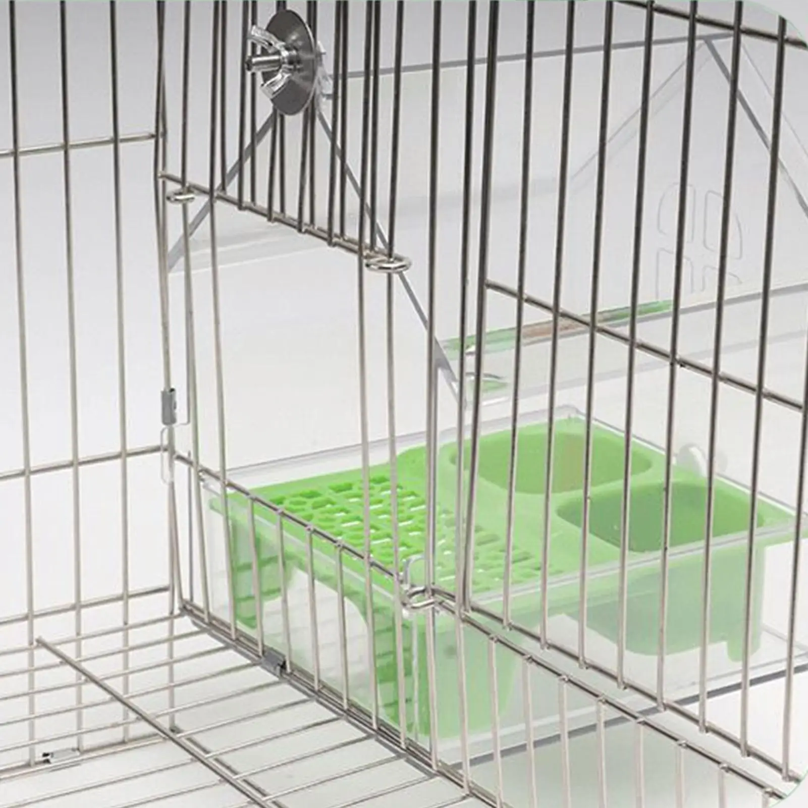 Bird House Feeder Parakeet Feeder Transparent Bath Tub Water Food Dish for Finch Hummingbird Patio Balcony Fence Garden Pet