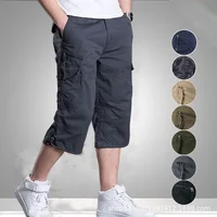 Dad's Loose-Fit Casual Pants Seven-Quarter Length Cargo Pants Multipocketed Outdoor Sports Pants for Men Thin Style