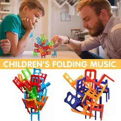 16/24pcs Mini Chair Balance Blocks Toy Plastic Assembly Blocks Stacking Chairs Kids Educational Family Game Balancing Training