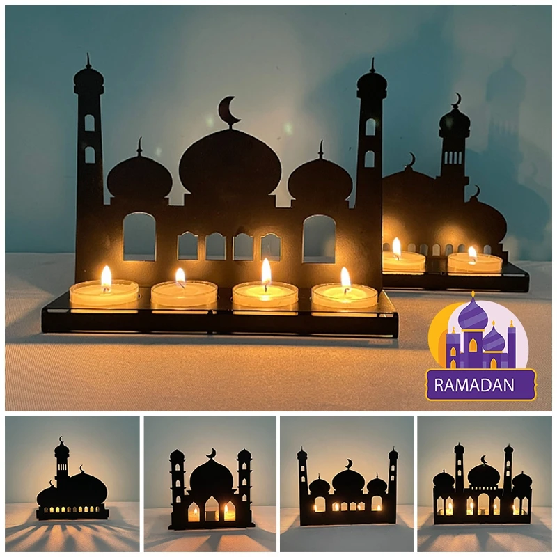 Description Picture 5 of itemRamadan Decoration Candle Holder Ramadan Candlestick Ornament Ramadan Candle Holder Islam Muslim Party Decor Desk Accessorie