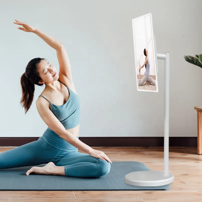 Free Standing Tv 21.5 Inch Touch Screen Portable Tv Smart Mobile Display Rechargeable 360 Rotating Stand Wireless Television