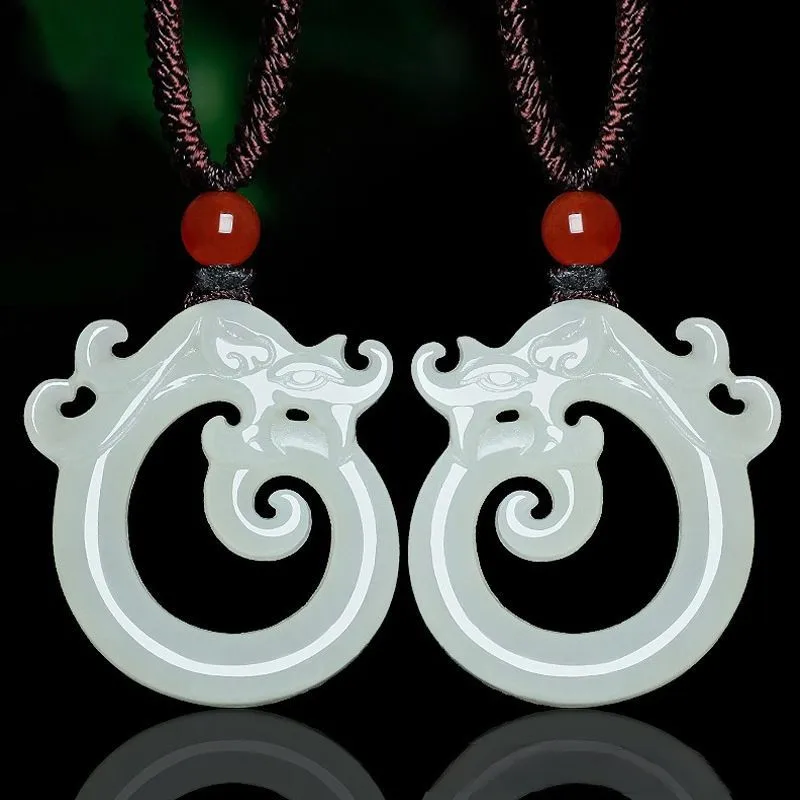 

Подвеска в виде дракона из белого нефрита Синьцзян Хэтянь, подвеска в виде дракона со знаком зодиака сянлун, для мужчин и женщин, Нефритовый дракон, крючок Qinghai Jade P