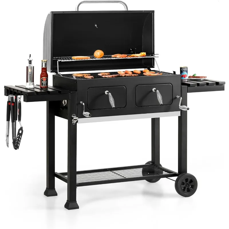 

Extra Large Charcoal BBQ Grills with 794 SQ.IN. Cooking Area, Outdoor Barbecue Grill Adjustable Charcoal Tray Bbq Grill Outdoor