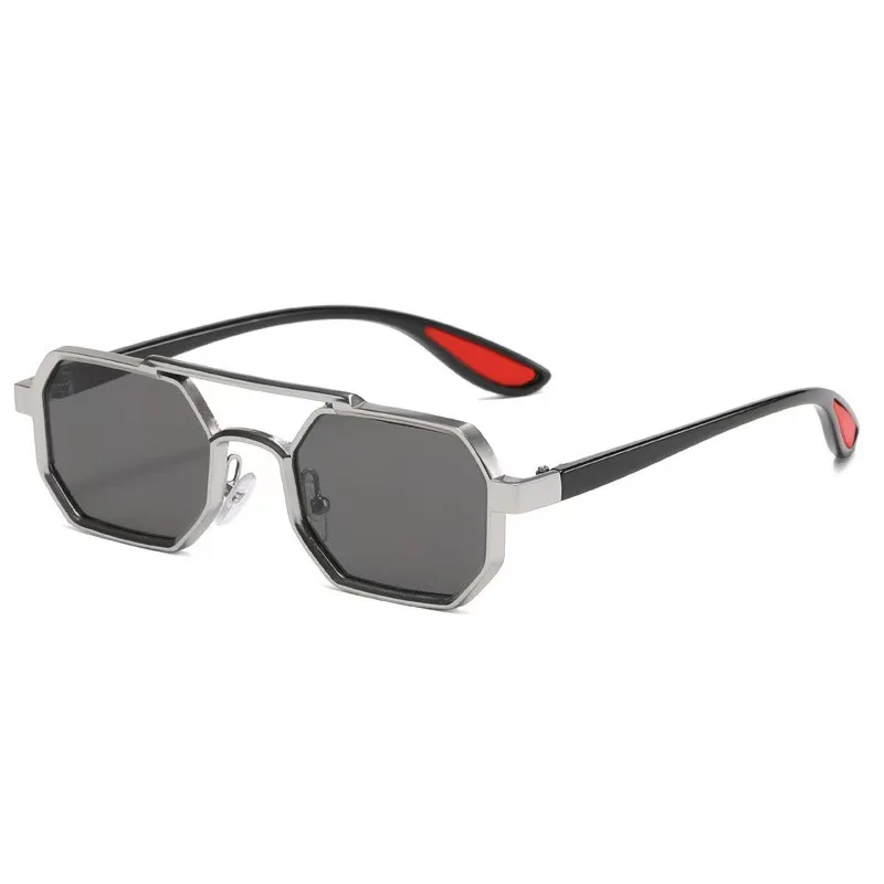 High-End Metal Frame Cyberpunk Sunglasses - UV Resistant & Trendy Design