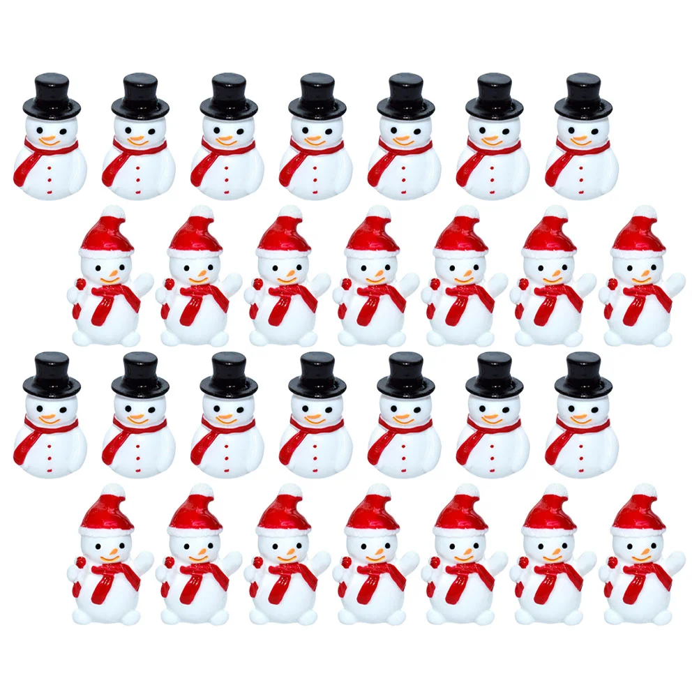 

Mini Snowman Figurines Christmas Tiny Resin Snowman Decoration Hat Xmas Micro Landscape Ornament Fairy Garden Accessories