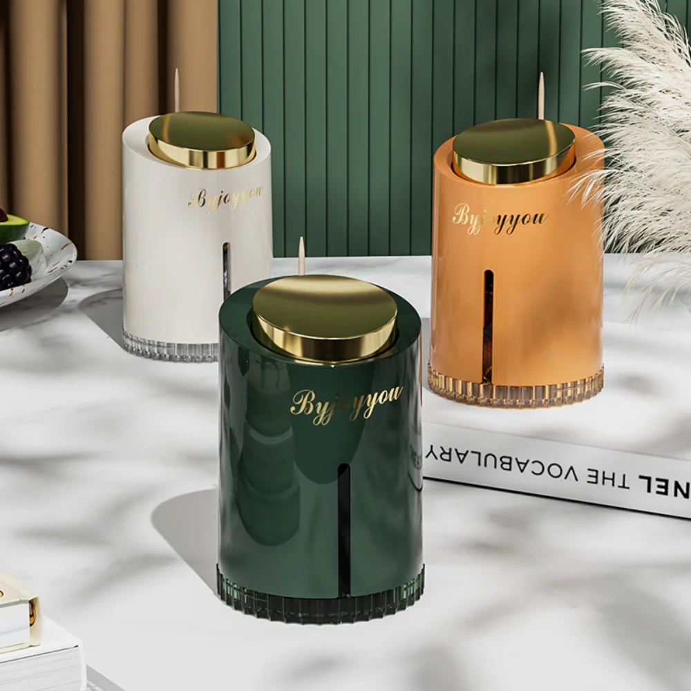 

Pressed Toothpick Dispenser Toothpick Canister High-grade Household Personalized Creative Automatic Pop-up Toothpick Box