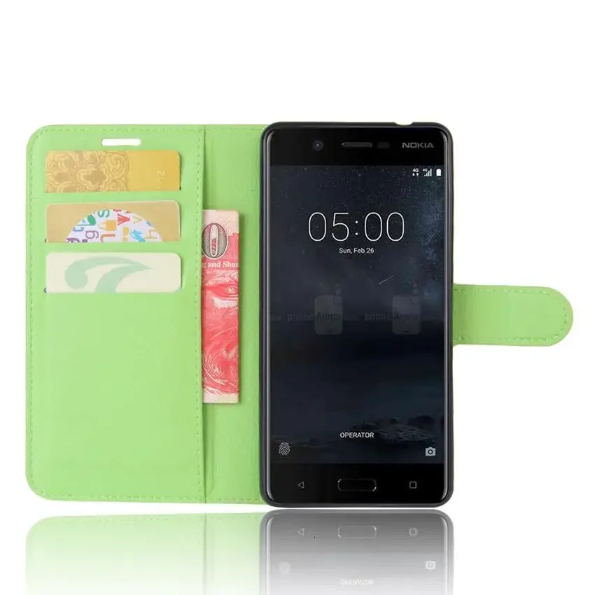 Smartphone Business Wallet Case For Nokia 5 5.2 Inch Retro Flip Book Leather Cover Fundas