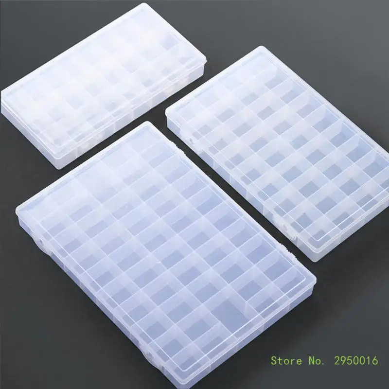 24/36/48 Grids Clear Plastic Organiser Box Beads Storage Container Jewelry Case Paint Storage Container Stackable Case