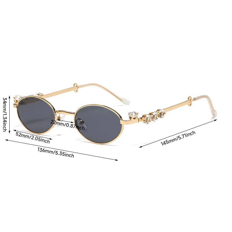 New Fashion Diamond Sunglasses Women Small Frame Vintage Sun