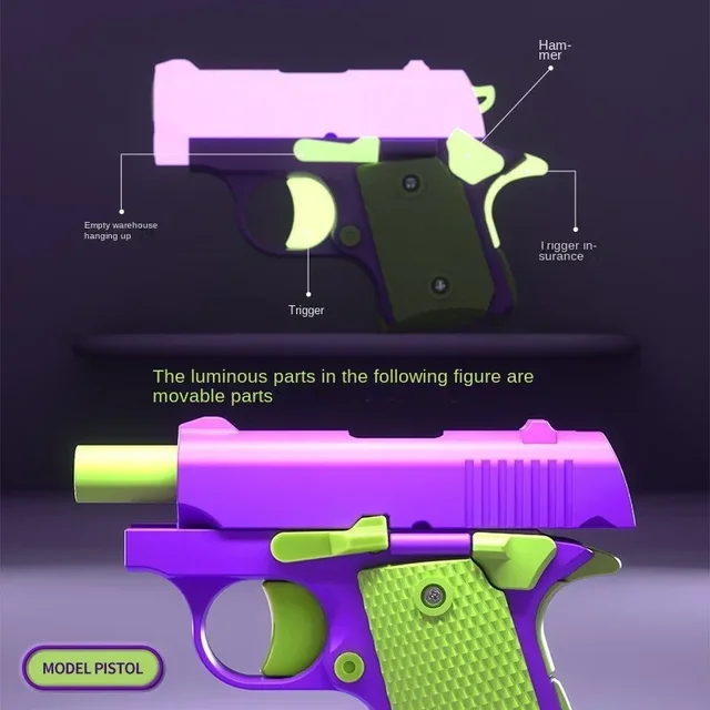 Children'S Toy Guns Model 3D Mini 1911 Gravity Printing Fidget Toy for Kids Adults Stress Relief Toy Children Decompression Gift 6