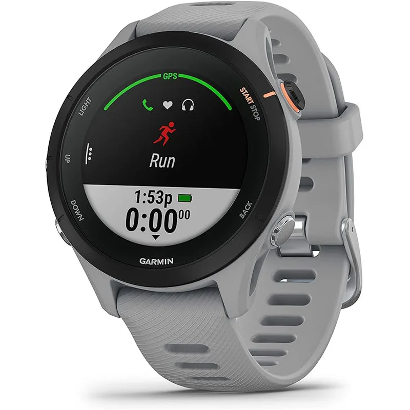 Спортивний розумний годинник Garmin Forerunner 255, 46 мм, 1,3 дюйма, кольоровий екран, 14-денний час автономної роботи, 4 ГБ оперативної пам’яті, NFC, Bluetooth, Wi-Fi, 5 АТМ, водонепроникний