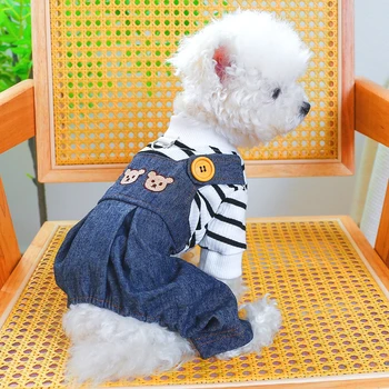 Ropa Para Perros 고양이 옷 교정기, 개 옷, 견인 가슴 등 곰 머리 청바지, 애완 동물 용품