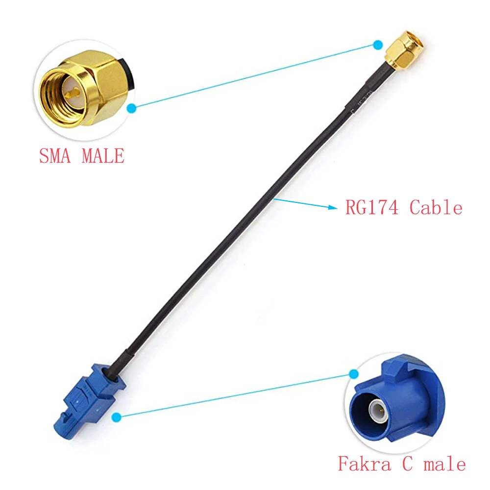 Câble Fakra Z Adaptateur Autoradio TV Dab GPS Fakra Z Jack (Jack) à Câble Fakra Z Adaptateur Autoradio TV Dab GPS Fakra Z Jack (Jack) à