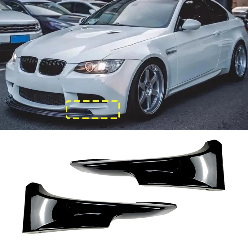 

For BMW 3 Series E92 E93 Coupe M-Tech Gloss Black Car Front Bumper Side Splitter Cover Air Vent Intake Spoiler Canard Lip 06-13