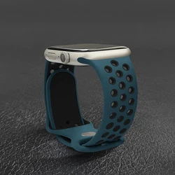 Premium Silicone Sports Watch Strap - Durable Rubber Band for Comfort and Style (08 Blue black)