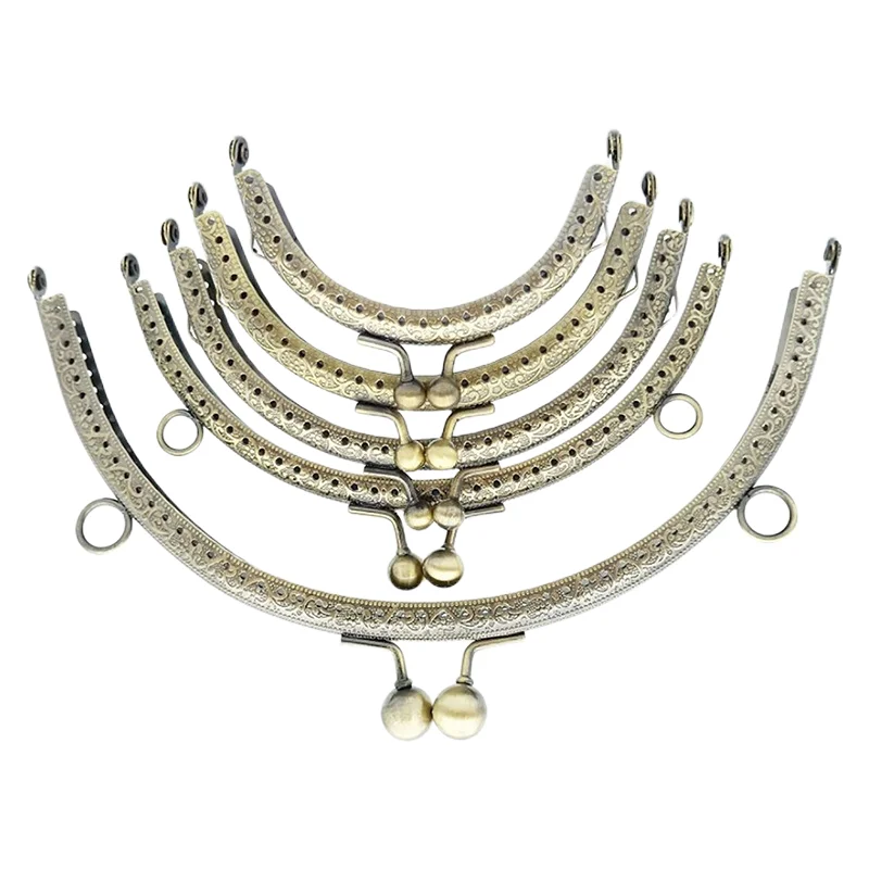 8.5/10.5/12.5/15/20.5cm Silver Bronze Basic Semicircle Metal Purse Frame Kiss Clasp Lock DIY Bag Accessories