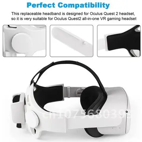 

Head Strap Adjustable For Oculus Quest 2 With Powerbank Fixing Bracket Enhanced Headband VR Accessories