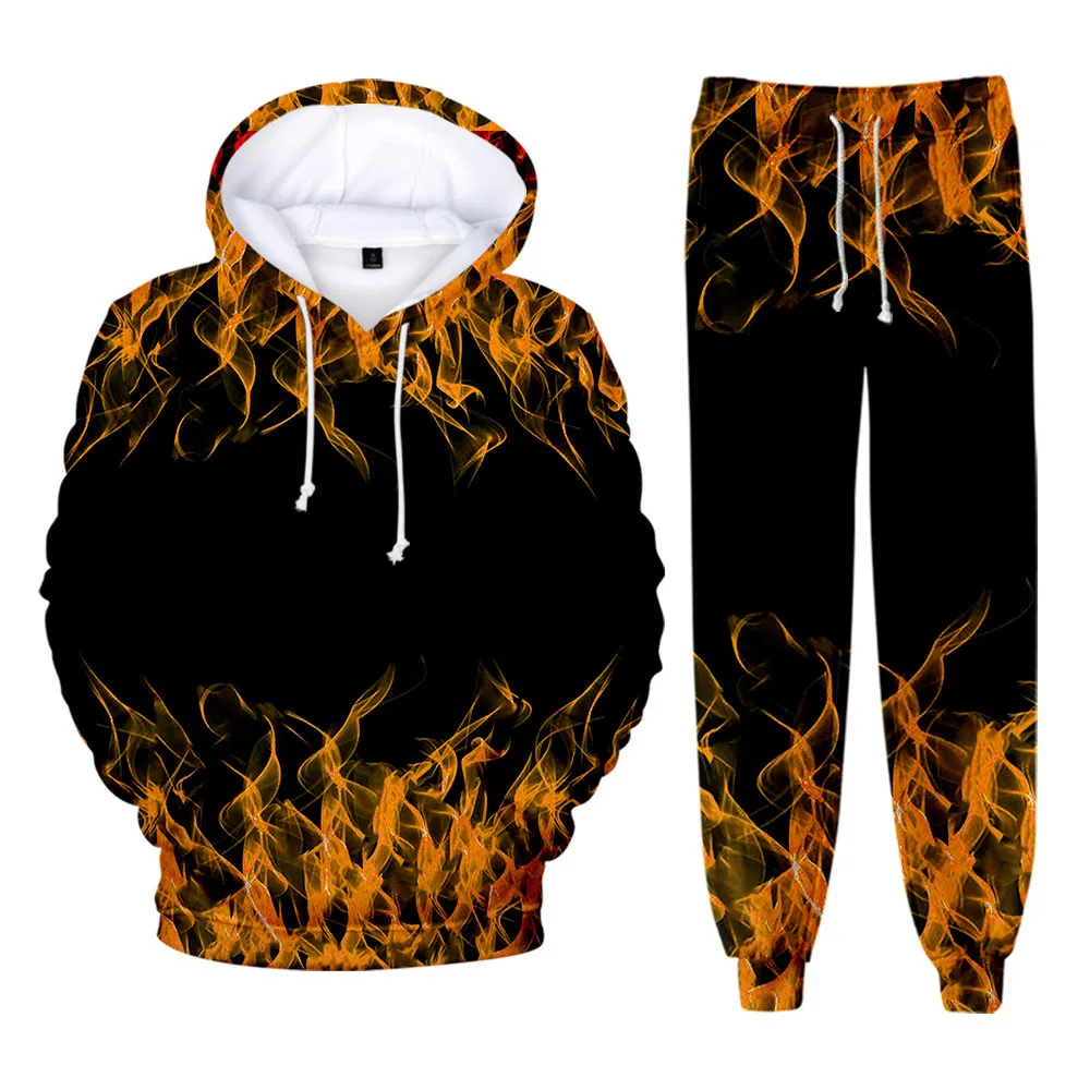 Colorful Flame 3D Print kids Tracksuit Set Casual Hoodie+Pants 2pcs Sets Spring Autumn Oversized Sweatshirt Fashion Clothes kids clothing set kids sports suit children sports suit boys tracksuits suit boys tracksuits kids sweatshirt set boys clothing set