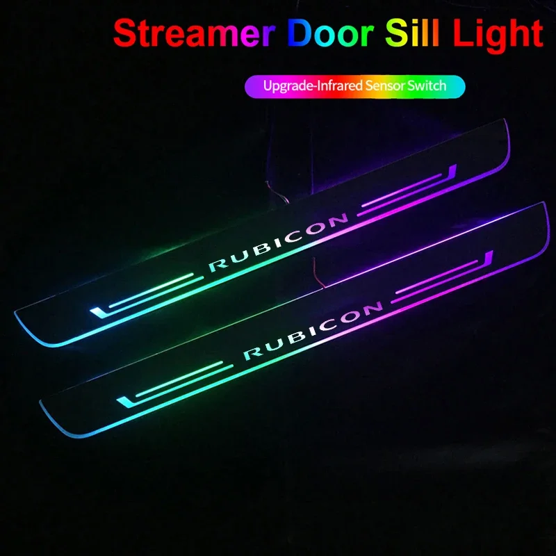 Usb Power Moving Led Welcome Pedal Car Scuff Plate Door Sill Light Per Jeep Rubicon Renegade Patriot Liberty Commander Cherokee