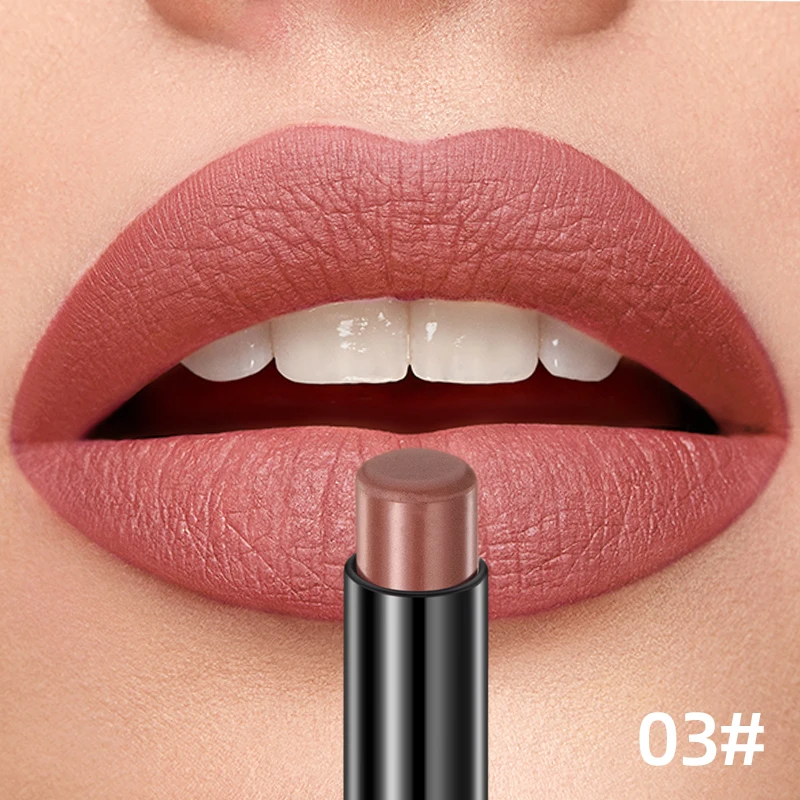 thumbnail image 1 of Lápiz labial mate aterciopelado de 12 colores QIBEST, lápiz labial duradero, lápiz labial color nude, lápiz delineador de labios marrón rojizo, maquillaje, 1 of 5
