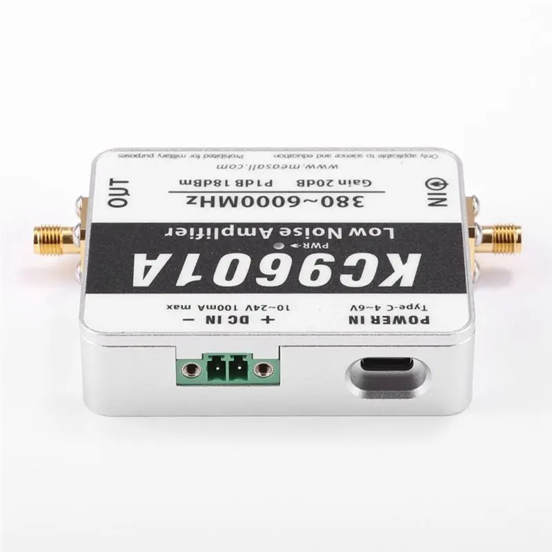 CJSD-KC9601A 380Mhz-6Ghz 20Db 고이득 저잡음 증폭기 모듈 LNA 모듈 USB 전원 공급 장치