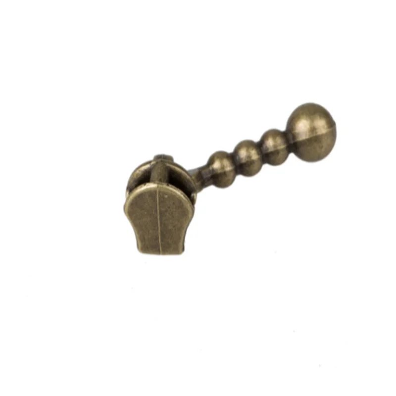 New 10pcs 3# Nylon Bronze Lockless Four Bead Luggage Clothing Shoes Boots Metal Zipper Head