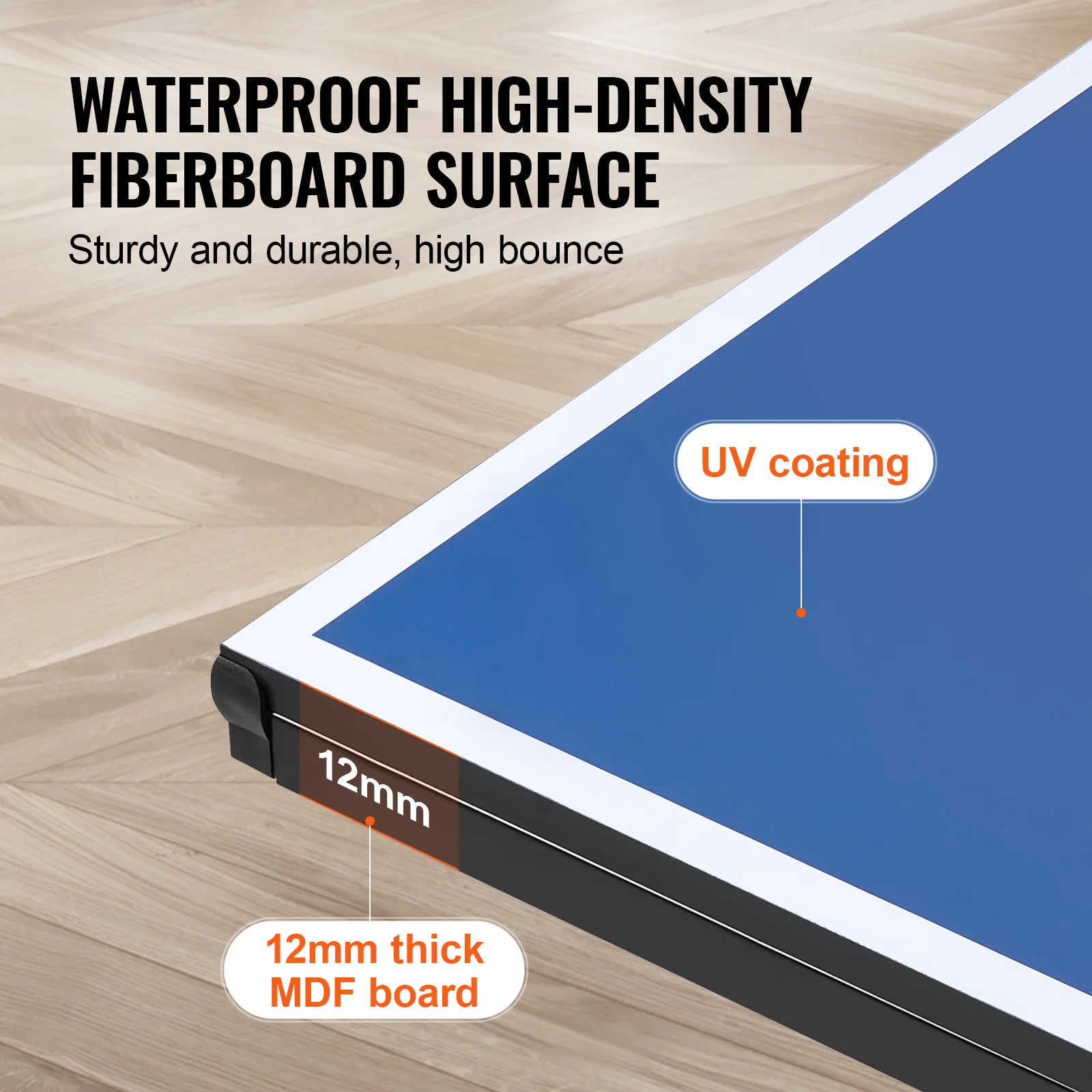 SucceBuy Ping Pong Table Professional Table Tennis Game Indoor MDF Portable Table Tennis Table Foldable Ping Pong Table with Net