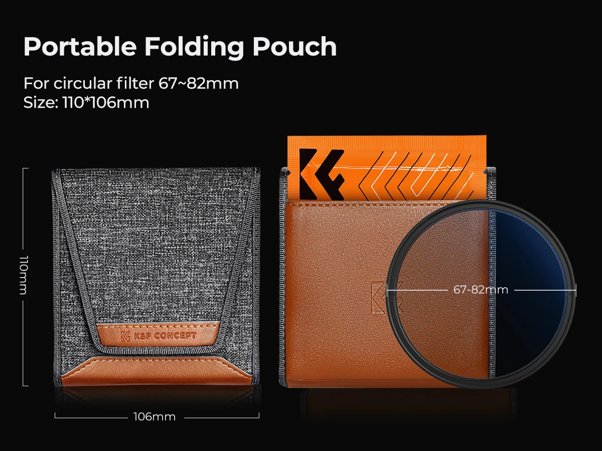K&F CONCEPT K Series 49-82mm Filters UV/CPL/ND2-400/Black-Mist 1/4 Cap Clean Cloths Camera Lens Filter Set for Nikon Canon Leica