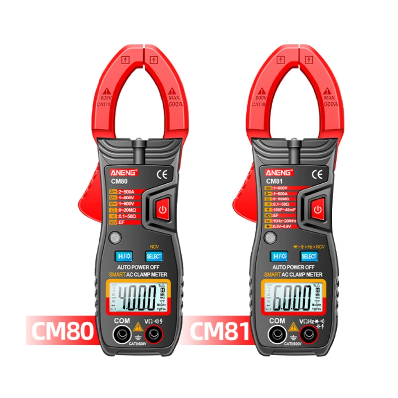 

ANENG CM80/CM81 Amperometric Clamp High Precision Smart Meter Tool Professional NCV Digital Ammeter Pliers Multimeter Ohm Tester