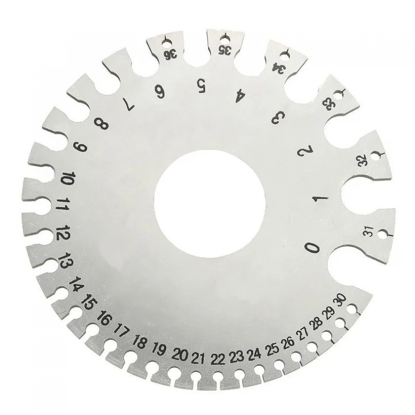 Thickness Measuring Gauge 0.3125-0.007 Scale Stainless Steel Round Diameter Gage Tool for Non-ferrous Wire and Metal