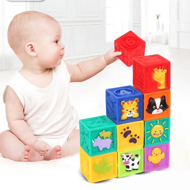 ZK20 Soft Blocks Toddler Kids Building Block Playset 9 Toy Blocks 1