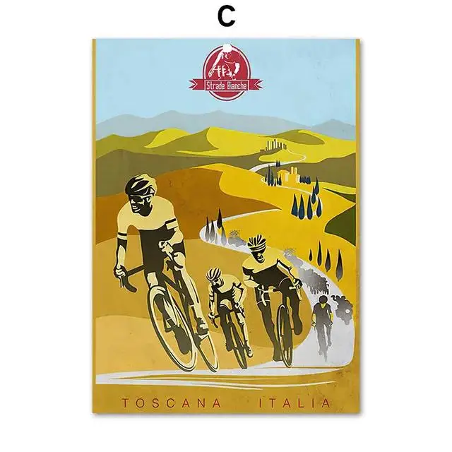 Nordic Vintage Live To Ride Bike Плакати Спорт Велосипед Гонки Настінне мистецтво Картини на полотні Декоративні картини для спальні