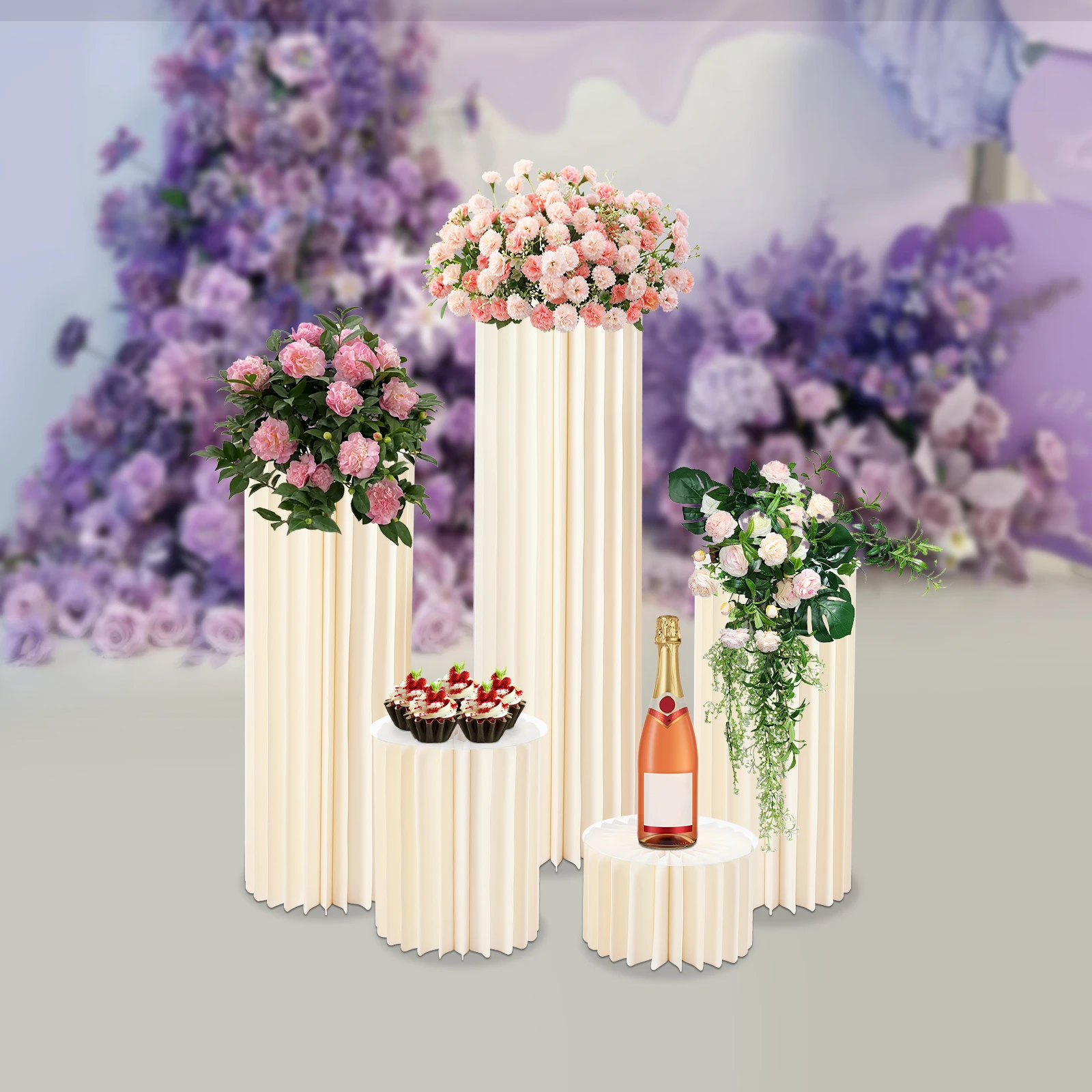 Set of 5 Elegant Wedding Centerpieces Cardboard Vases Flower Vase Flowers Stand for Party Tables Decorations