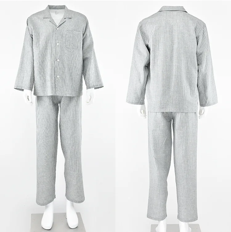 Casual 100% Baumwolle Langarm Pijamas Frauen Revers Hemd Hosen Anzug Frühling Herbst Pyjamas Weibliche Nachtwäsche Männer Pyjamas Sets – Detail 10