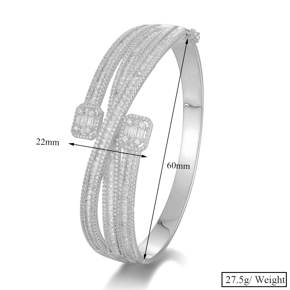 Maxi Size Crossover 3 colors Bracelet Bangle For Women Wedding Party Zircon Crystal Engagement DUBAI Bridal Jewelry Gifts bangle bracelet,crystal bracelets,zircon bracelet,zirconia bangle