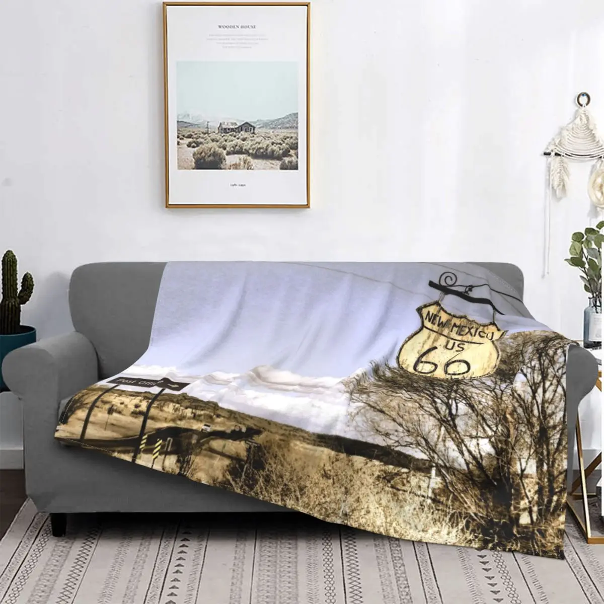 Route 66 87049 New Mexico San Fidel Coperta Morbida Flanella Main Street Of America Coperte Da Tiro Per La Casa Camera Da Letto Divano Copriletti