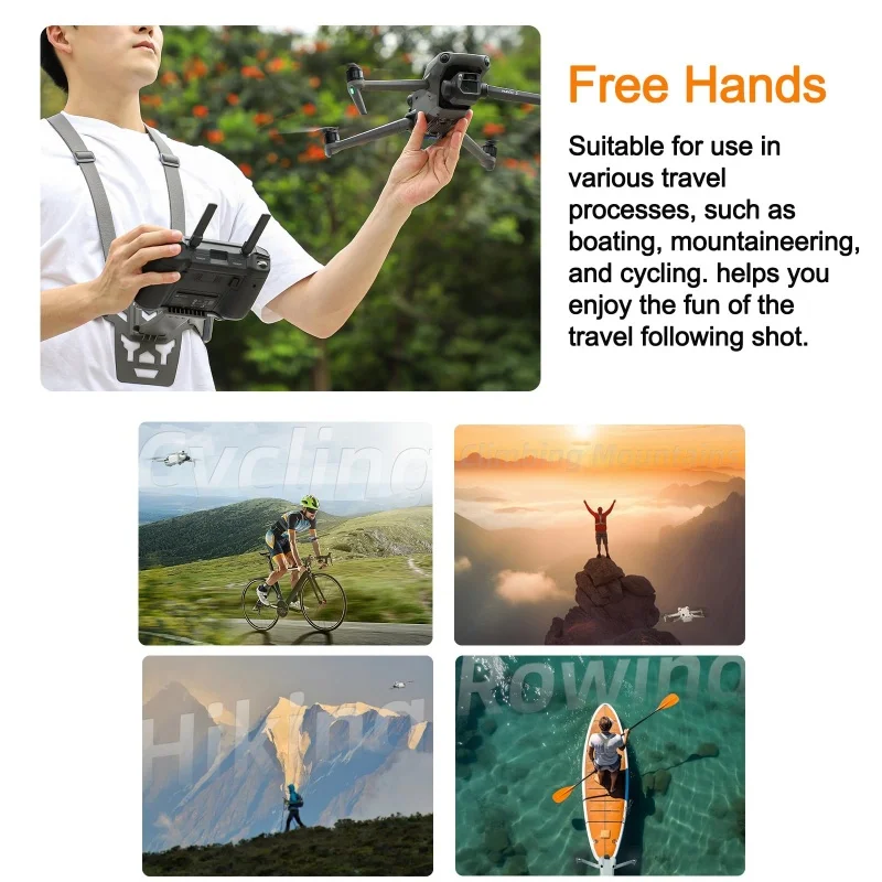 รูปสินค้า สายคล้องคอ DJI Drone Controller ยึดคอนโทรลเลอร์ได้ 2 จุด คล่องตัว