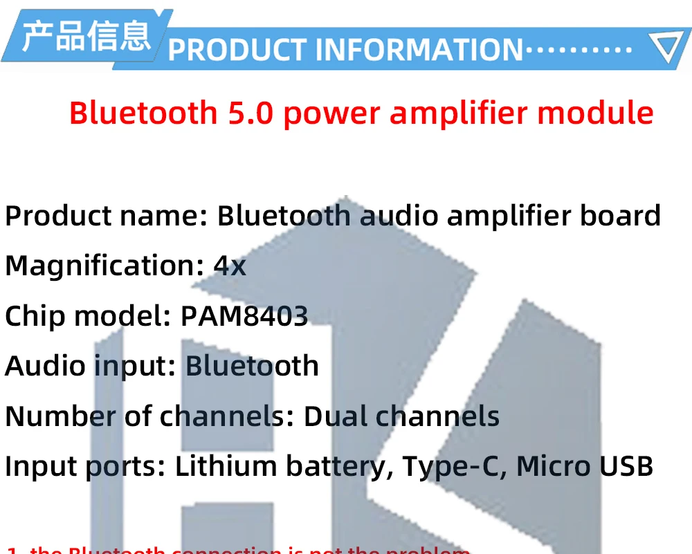 3W + 3W PAM8403 Verstärkerplatine 2*3W 2.0 Kanal Stereo Klasse D Audioverstärker Bluetooth 5.0 18650 Batteriehalter Lautsprecher – Detail 2