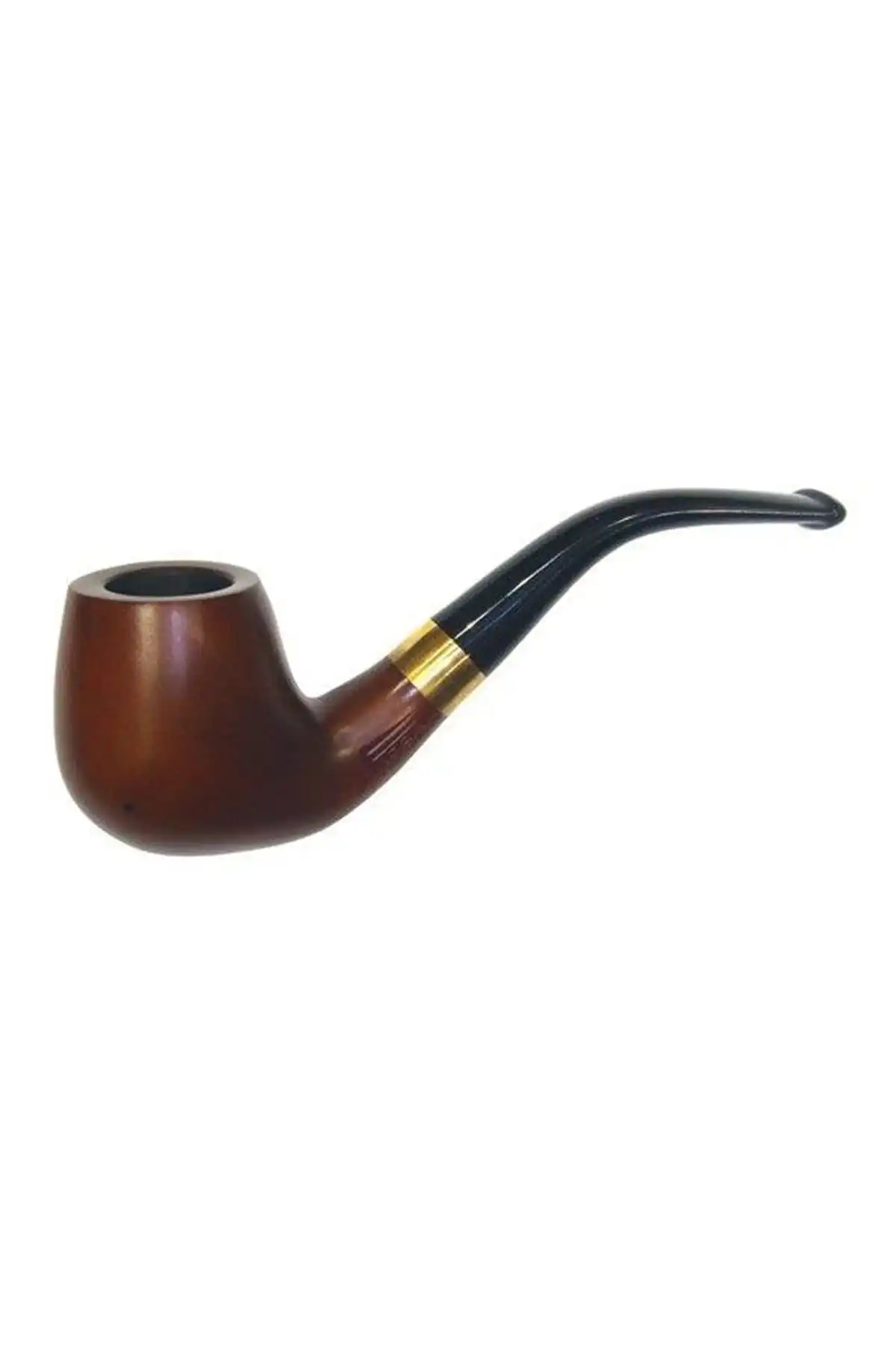 European Handcrafted Medium Sailor Wood Tobacco Pipe With Metal Filter Black 