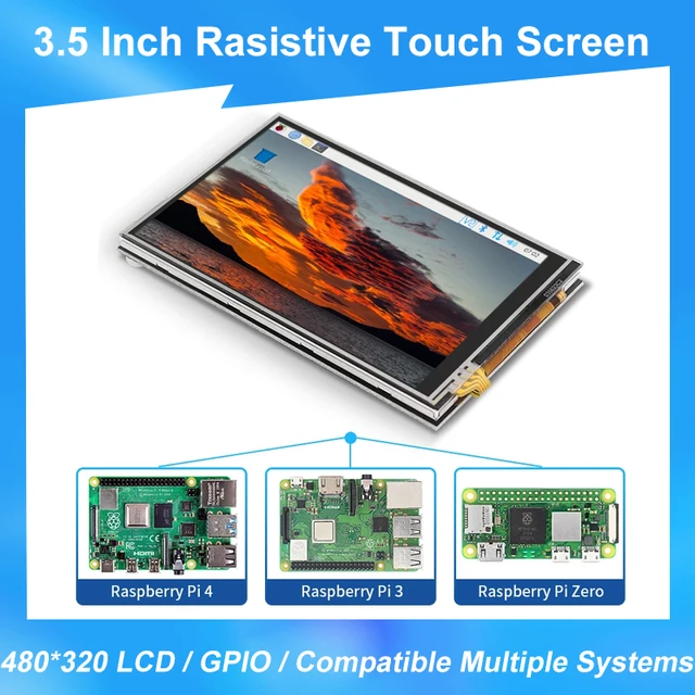 Raspberry Pi 3.5 Touch Screen 480*320 Lcd Tft Display Touch Pen Abs Case  For Raspberry Pi 4 Model B Or 3b+ 3b Optional Fan - Demo Board Accessories  - AliExpress