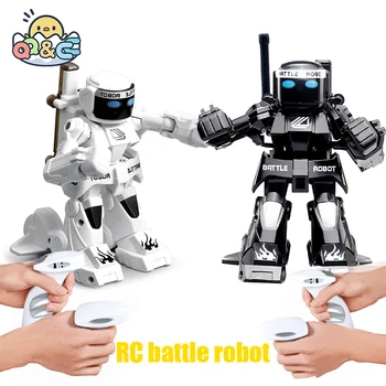 RC 로봇 배틀 복싱 로봇 장난감 원격 제어 로봇 2.4G 휴머노이드 전투 로봇 2 개의 제어 조이스틱 장난감, 어린이용