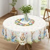 1 Piece Easter Egg Rabbit Round Tablecloth, 5 Sizes Available, Easter Egg Print Square Decorative Tablecloth, Edge Embossing Craft, Easter Spring Garden Tablecloth Decoration, Tablecloth for Daily Home Kitchen, Terrace Use, Easter Decoration 1