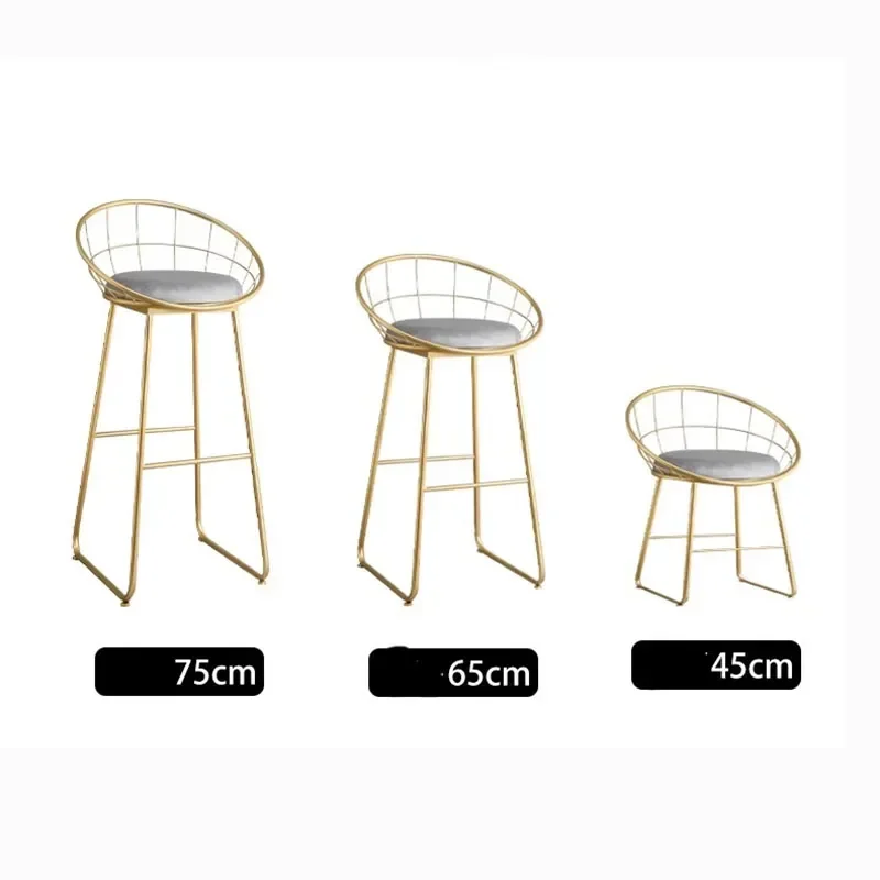 Dining Lounge Bar Chairs Simple Luxury Metal Trendy Bar Stool Ottomans Taburetes Para Barra De Cocina Restaurant Furniture