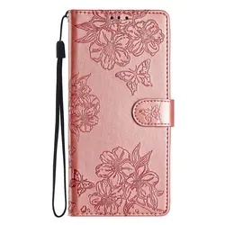 Elegant 3D Flower Leather Wallet Flip Case - Premium Phone Back Cover for Samsung S23 (Pink)