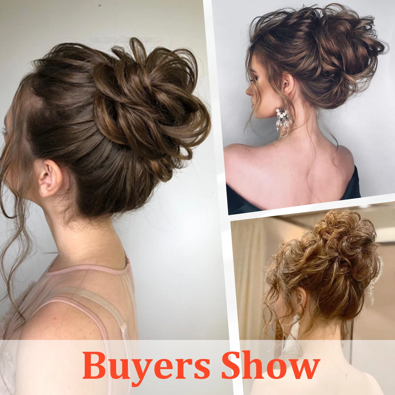 Gray Human Hair Messy Hair Bun Curly Chignon Extensions With Rubber Band 100% Human Messy Bun Piece for Women
