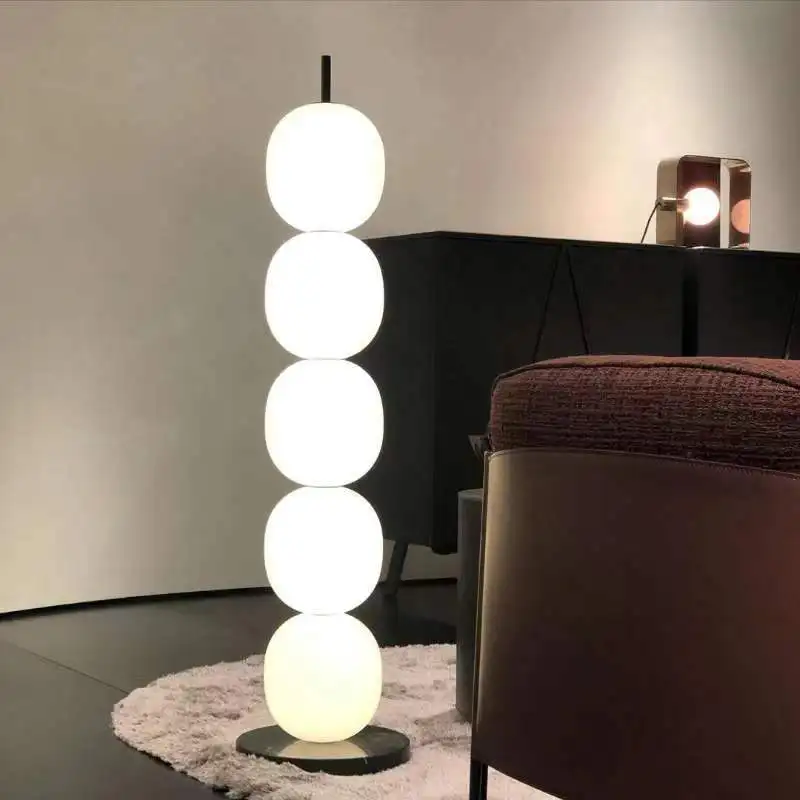

Nordic Gourd String Floor Lamp Modern Living Room Bedroom Study Famous Place White Glass Lampshade Designer Decor Floor Light