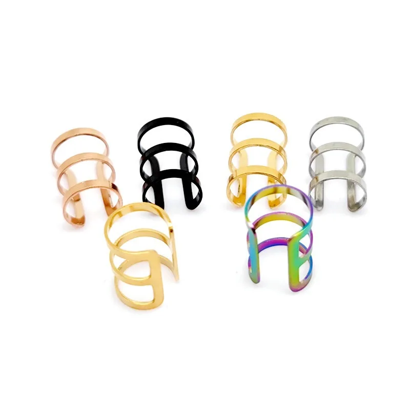 Stainless Steel Fake Piercing Earrings Clips On Ears For Teens Male On Cartilage Earcuff For Women 2PC ear clip earrings clip earrings ear clip