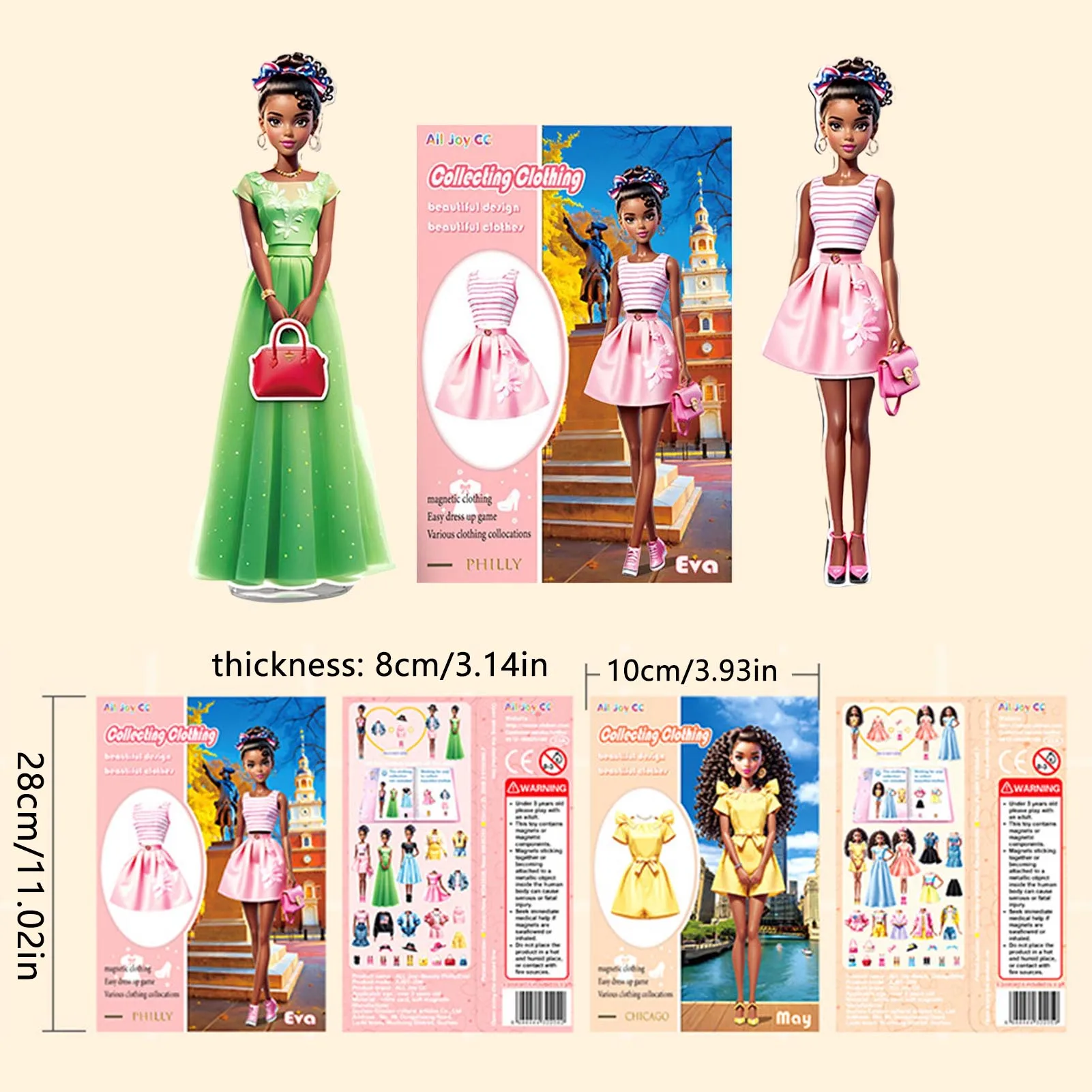 Sticker jewellery toy Magnetic Dress Up Stickers Toy Cartoon Clothes Changing Magnetic Stickers Paper Doll Toys for Kids Girls Birthday