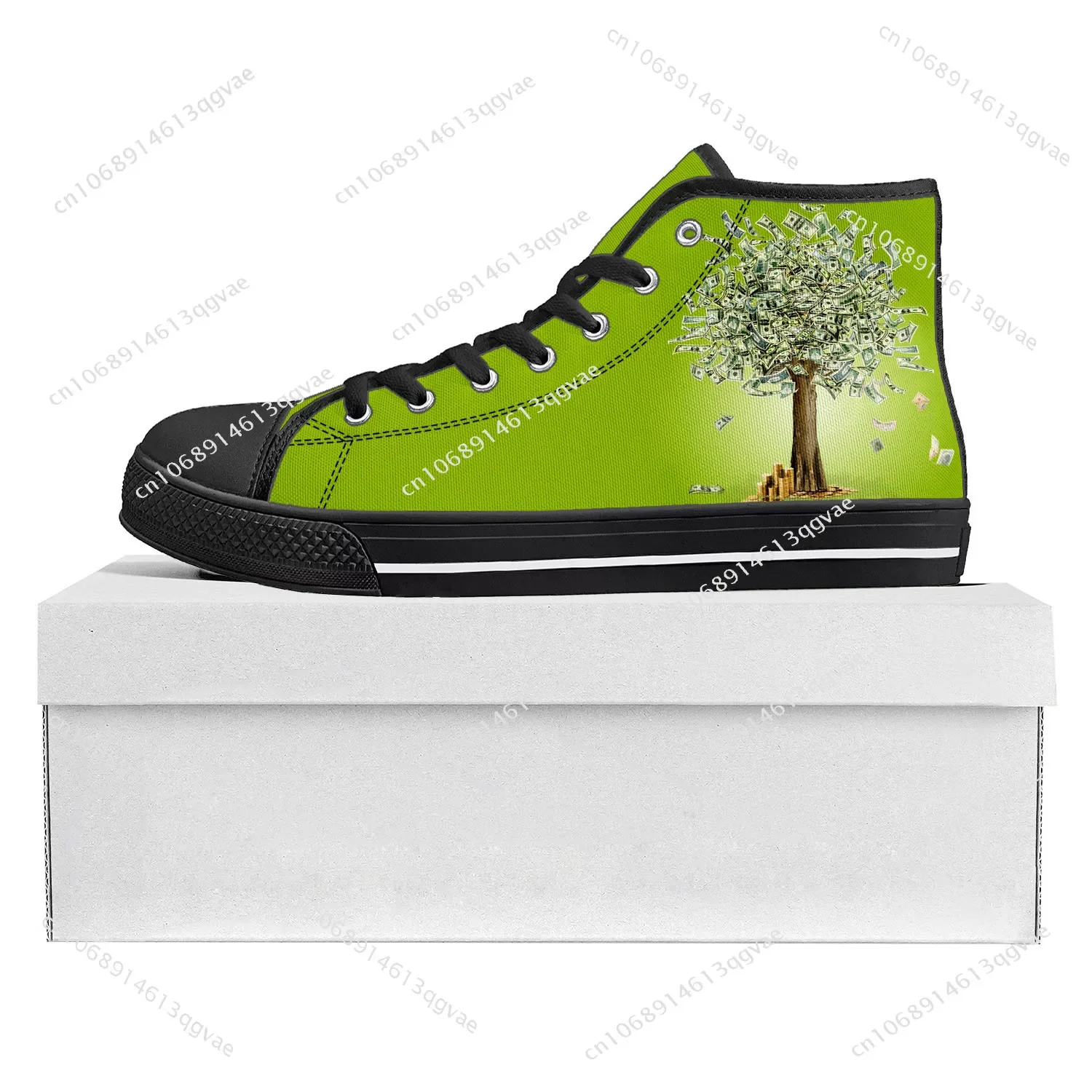 Dollar Green Tree High Top High Quality Sneakers Mens Womens Teenager Canvas Sneaker Casual Couple Shoes Custom Made Shoe Black